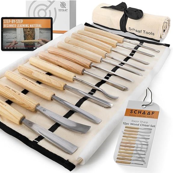 Schaaf Wood Carving Tools Set with Canvas Case