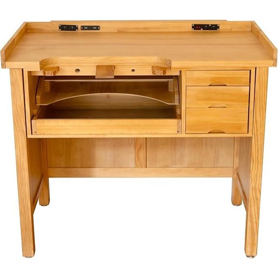 Noble Fine Wood Jewelry Workbench with Power Outlets