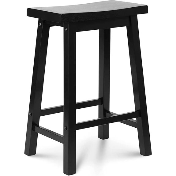 PJ Wood 24-Inch A-Frame Wooden Bar Stool