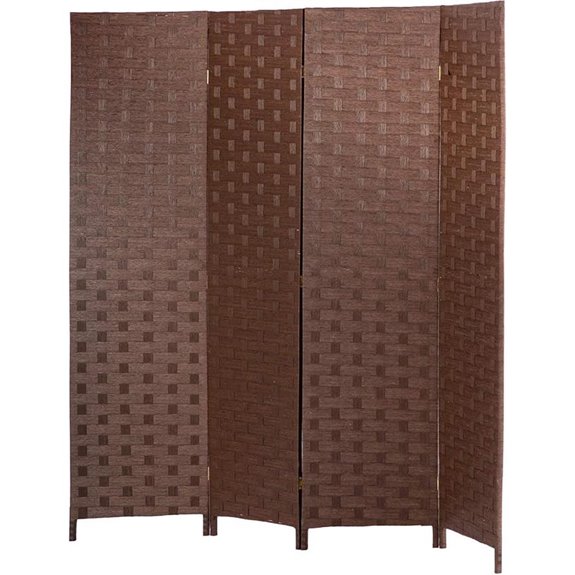 FDW Wooden Room Divider 4-Panel Folding Screen