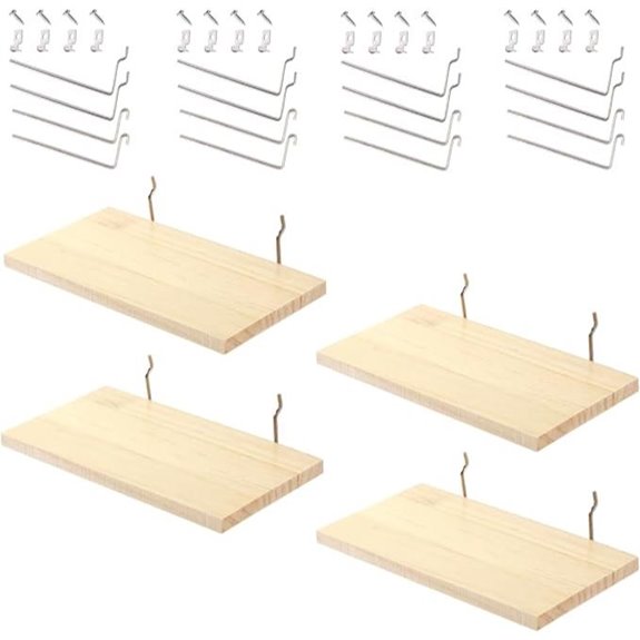SEVENY Wooden Pegboard Wall Shelves (4 Pack)