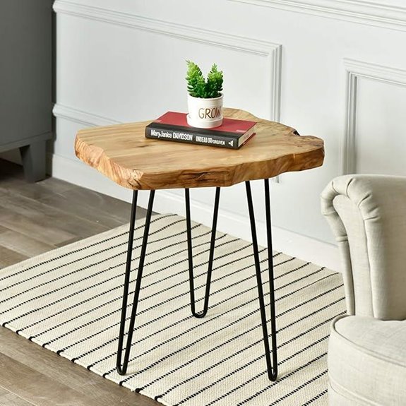 WELLAND Live Edge Side Table with Hairpin Legs