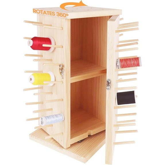 Brothread 93 Spools Fully Rotating Wooden Thread Rack