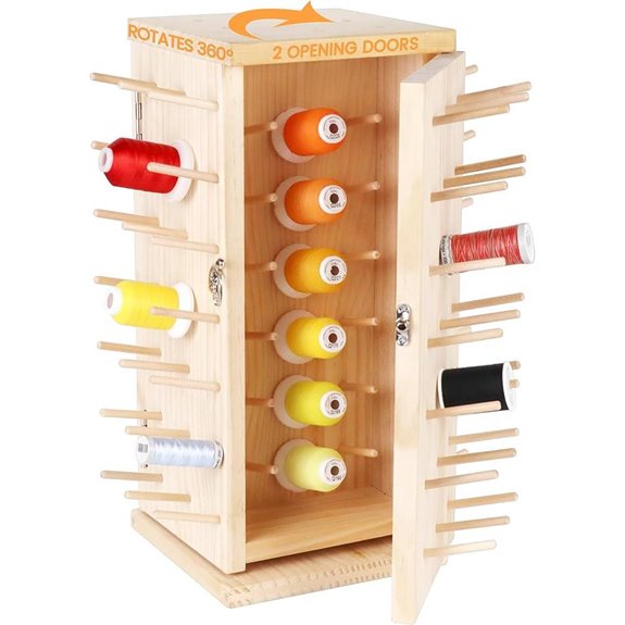 Brothread 129 Spools Rotating Wooden Thread Rack