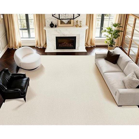 ANSSO Wool Area Rug 8x10 with Non-Slip Backing