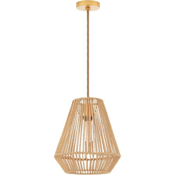 Woven Pendant Light with Rattan Basket Shade