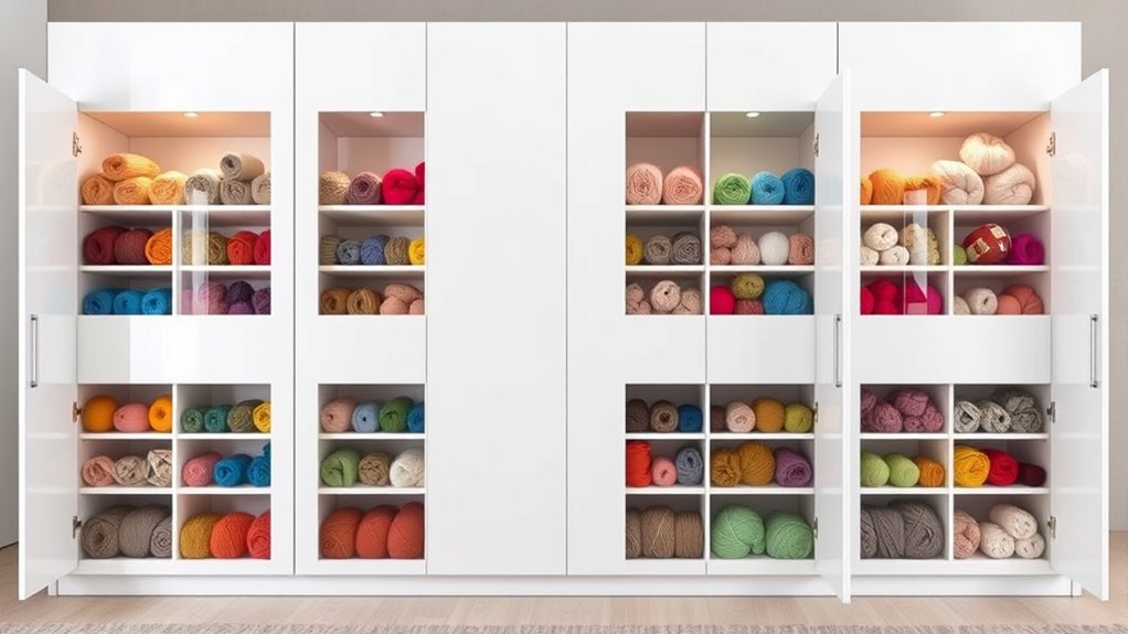 yarn cabinet size and style