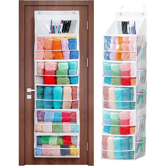 Large Yarn Storage Organizer with Pockets and Zippers