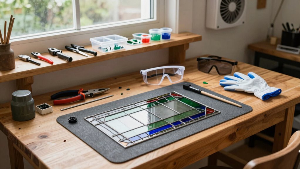 create a safe stained glass workspace