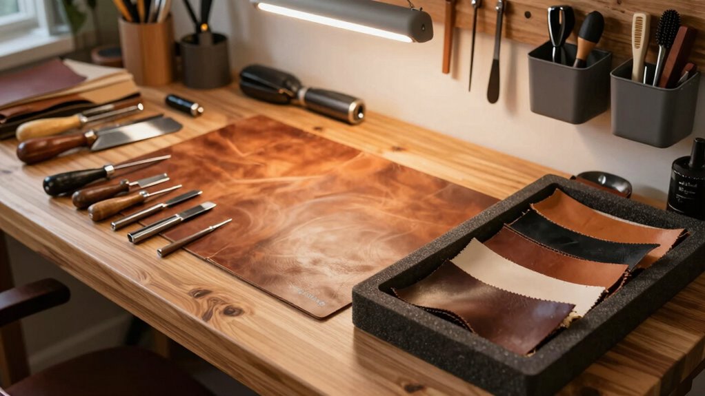 optimized leatherworking workbench setup