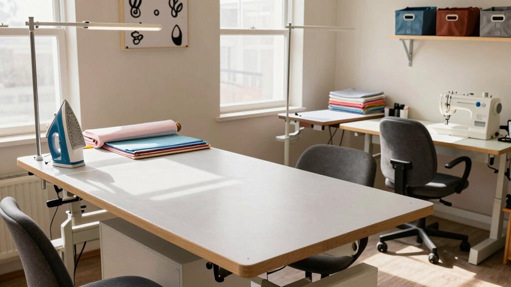 organized efficient sewing workspace