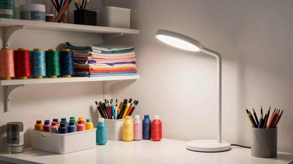 organized well lit craft space