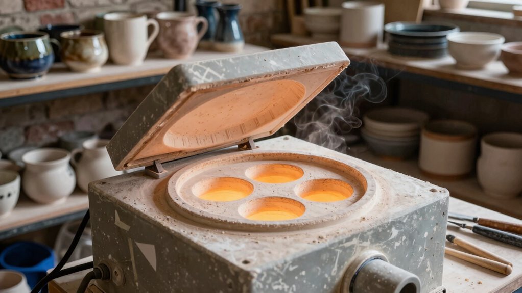 preparing to fire pottery
