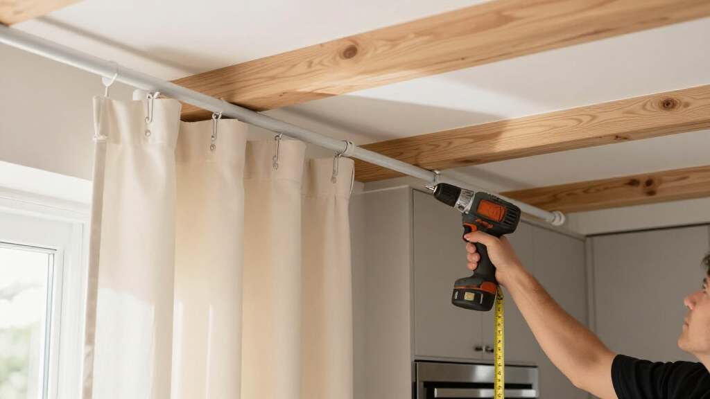 I Put A Curtain Rod On My Kitchen Ceiling, And Now I’m Doing It In Every Room