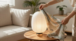 She Draped A Scarf Over IKEA’s Paper Lantern, And It Looks Custom
