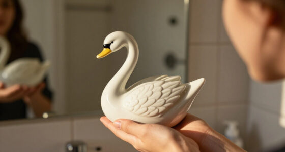 She Used A Ceramic Swan To Hide This Major Bathroom Eyesore