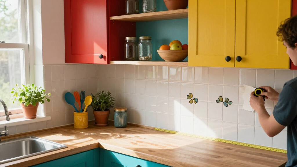 A $180 Kitchen Redo Has So Many Vibrant Colors And Renter-Friendly Hacks