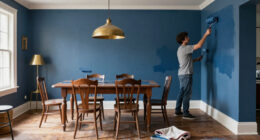 They Drenched A Dining Room In Deep Blue — Now It’s Moody And Vintage