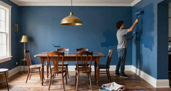 They Drenched A Dining Room In Deep Blue — Now It’s Moody And Vintage