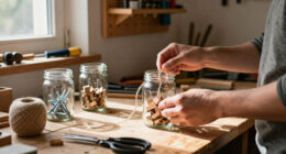 Cover Old Glass Jars With Twine To Craft Rustic Storage Containers