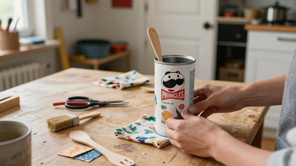 Dump Pricey Countertop Storage: Upcycle An Old Pringles Can With A Cute And Easy DIY