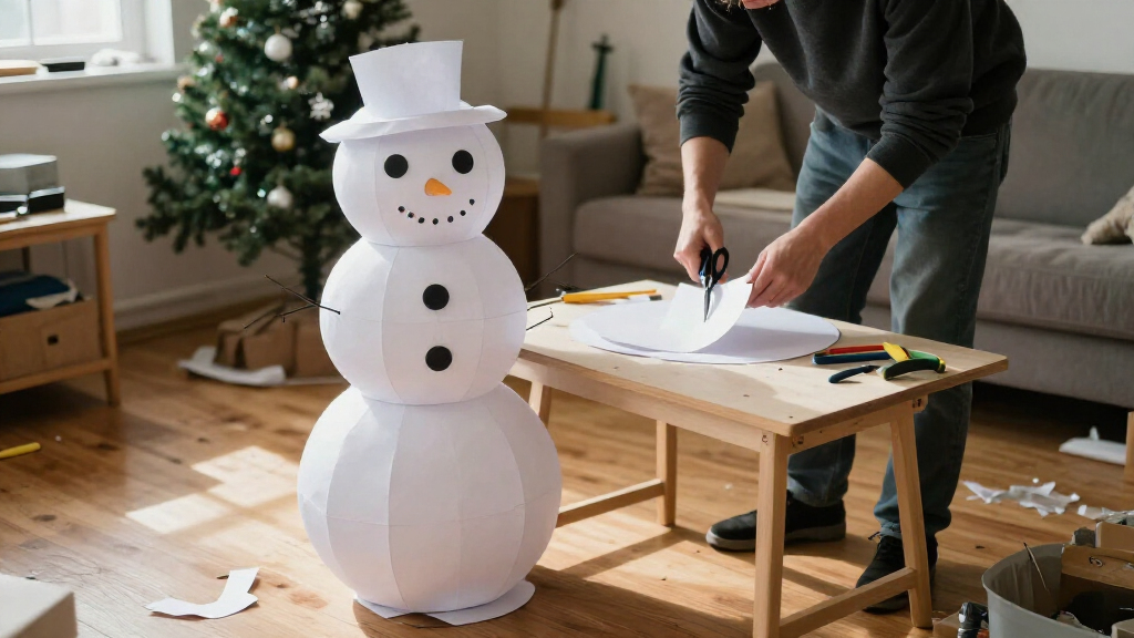 Forget A Second Christmas Tree, Habitat's Supersized Paper Snowman Is The Best Way To Make A Statement This Festive Season For Under £20