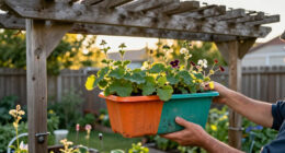 Gardener Transforms Plastic Containers Into A Creative Hanging Planter
