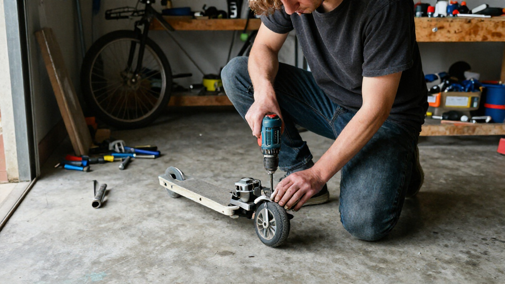I Electrified My Push Scooter With A Power Drill